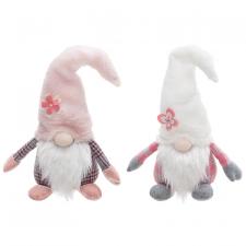 Fuzzy Pink Spring Plaid Gnomes, 2 Asstd.