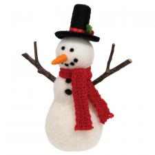 Felted Wool Classic Snowman Ornament SPECIAL BUY