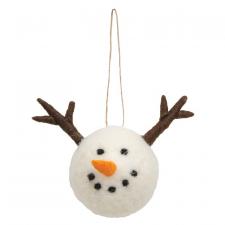 Felted Wool Snowman Reindeer Ornament  - SPECIAL BUY!