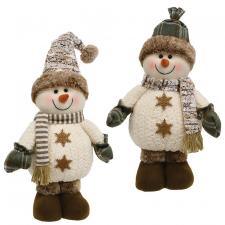 Cozy Brown Standing Snowmen 2 Asstd.