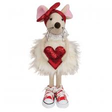 Standing Mouse with Red Heart