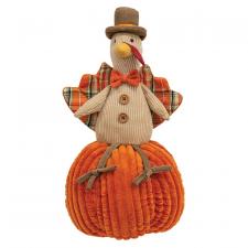 Plaid Turkey on Pumpkin