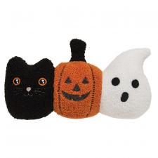 Plush Cat Pumpkin Ghost Trio