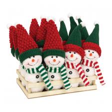 12 pc. Plush Christmas Snowmen Ornament Crate