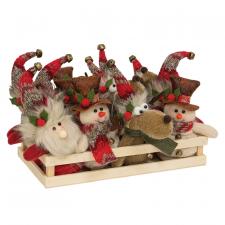 12 pc. Santa, Snowman, and Reindeer Ornament Crate