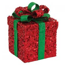 Red Glittered Gift Box Sitter - 5