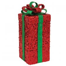 Red Glittered Gift Box Sitter - 5