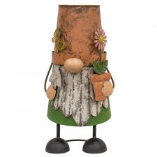 Metal Flowerpot Bobbing Gnome