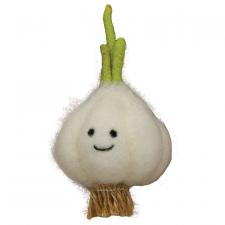 Smiling Garlic Felted Ornament