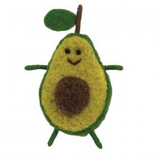 Smiling Avocado Felted Ornament