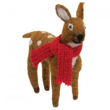 Deer with Scarf Felted Ornament