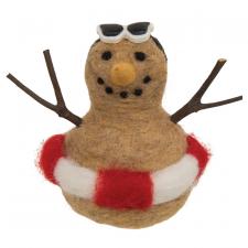 Sandy Snowman Felted Ornament