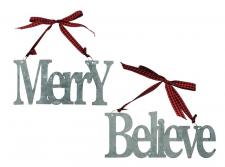 Galvanized Merry/Believe Ornament, 2 Asstd.