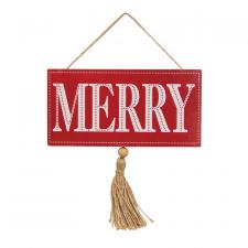 Merry Tassel Hanging Sign