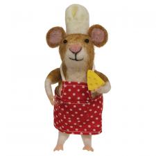 Chef Mouse with Cheese Felted Ornament