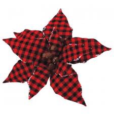 Red/Black Plaid Poinsettia Ornament