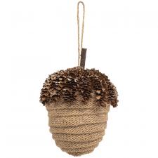 Tan Acorn Glittered Ornament 