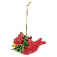 Christmas Cardinal Wood Ornament