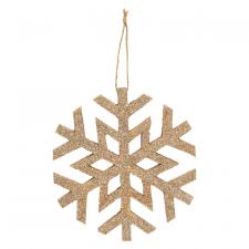 Gold Glitter Snowflake Ornament