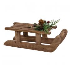 Wood Sled with Pine and Berries