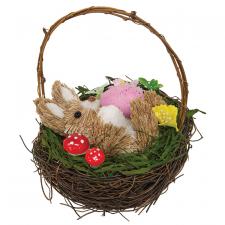 Playful Sisal Bunny in Basket