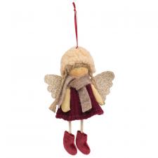 Burgundy Angel Doll Ornament