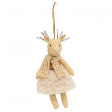 Cream Dress Reindeer Ornament