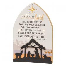 Nativity Silhouette Plaque w/LED Lights