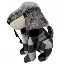 Plaid Dog w/Leash Doorstop, Small