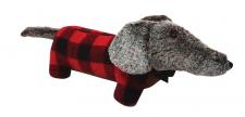 Plaid Dachshund Doorstop