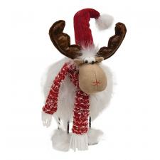 White Wobble Moose with Red Velvet Hat